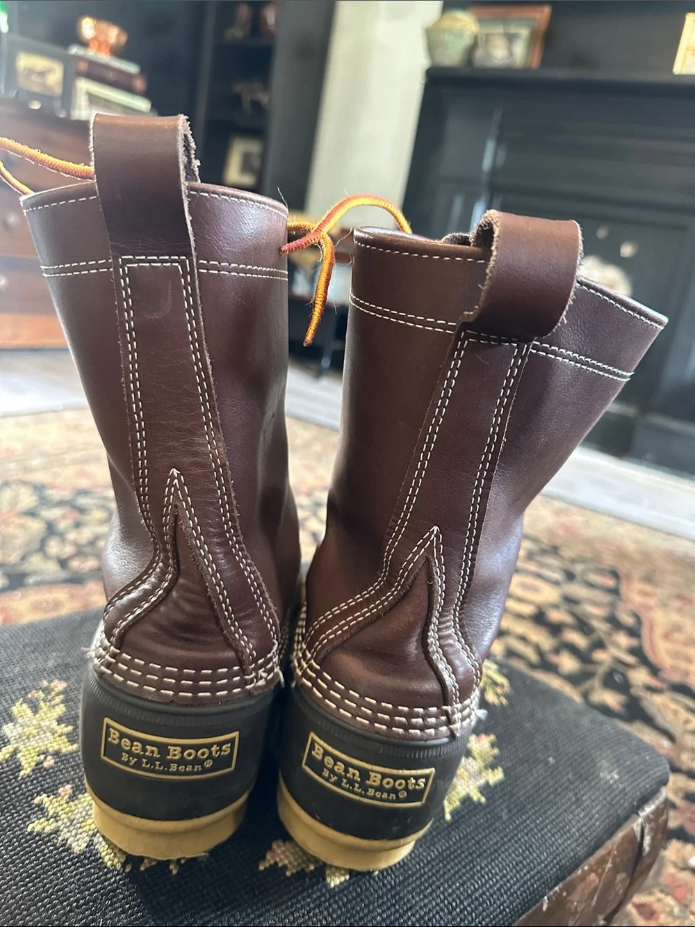 L.L. Bean bean boots Men’s Brown Leather & Rubber Duck Boots with Tan Soles